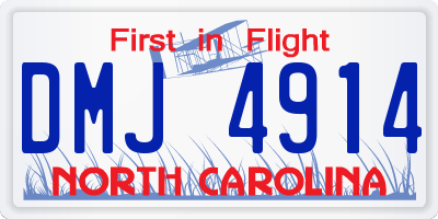 NC license plate DMJ4914