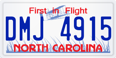NC license plate DMJ4915