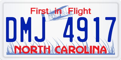 NC license plate DMJ4917