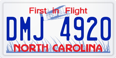 NC license plate DMJ4920