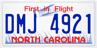 NC license plate DMJ4921