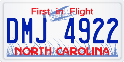 NC license plate DMJ4922