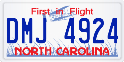 NC license plate DMJ4924