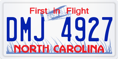 NC license plate DMJ4927