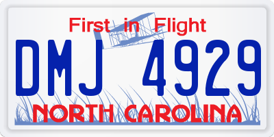 NC license plate DMJ4929