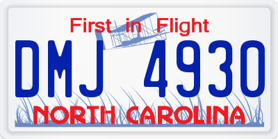 NC license plate DMJ4930