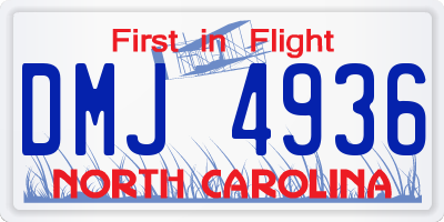 NC license plate DMJ4936