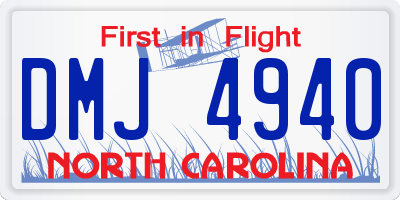 NC license plate DMJ4940