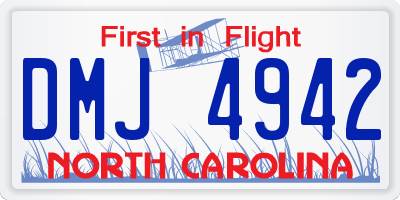NC license plate DMJ4942