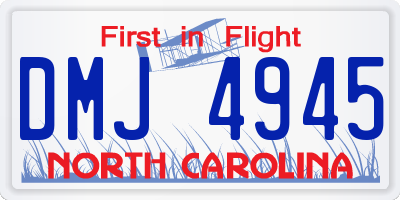 NC license plate DMJ4945
