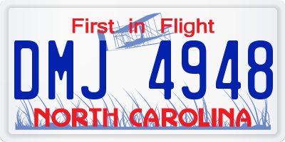 NC license plate DMJ4948