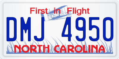 NC license plate DMJ4950