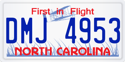 NC license plate DMJ4953