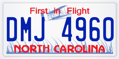 NC license plate DMJ4960