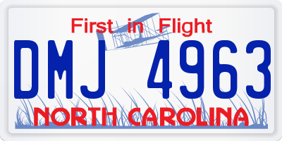 NC license plate DMJ4963