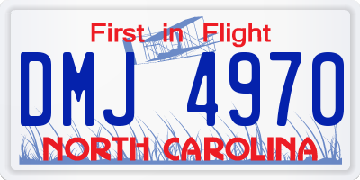 NC license plate DMJ4970