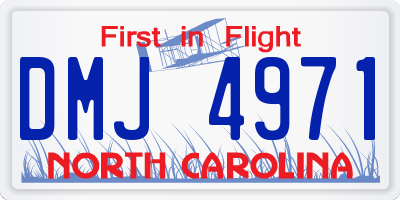 NC license plate DMJ4971