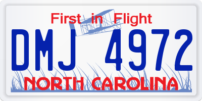 NC license plate DMJ4972