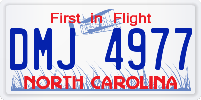 NC license plate DMJ4977