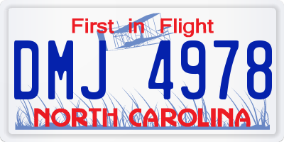 NC license plate DMJ4978