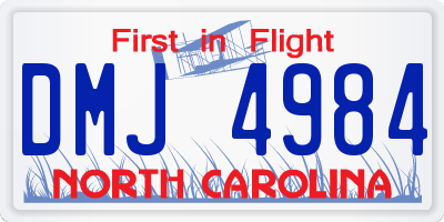 NC license plate DMJ4984