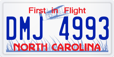 NC license plate DMJ4993