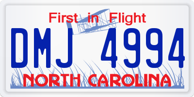 NC license plate DMJ4994