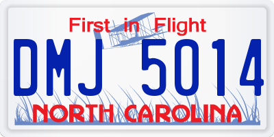 NC license plate DMJ5014