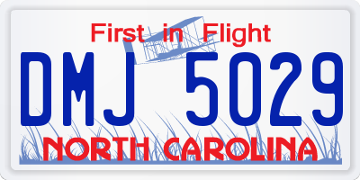 NC license plate DMJ5029
