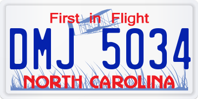 NC license plate DMJ5034