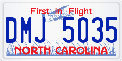 NC license plate DMJ5035