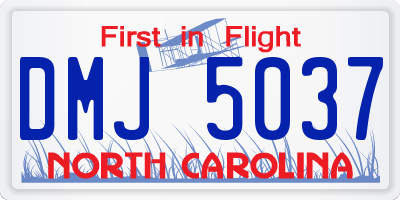 NC license plate DMJ5037