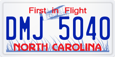 NC license plate DMJ5040