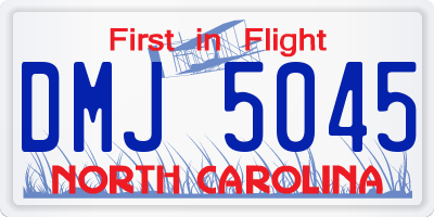 NC license plate DMJ5045