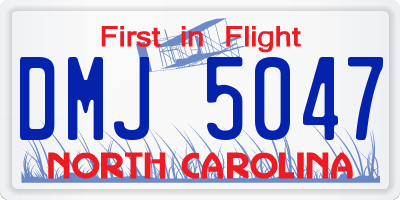 NC license plate DMJ5047