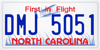 NC license plate DMJ5051