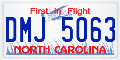 NC license plate DMJ5063