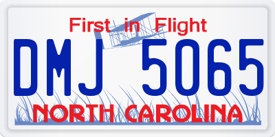 NC license plate DMJ5065