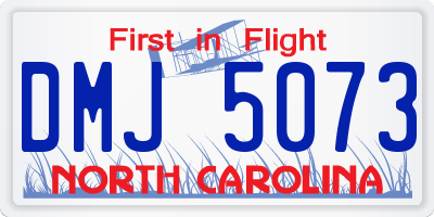 NC license plate DMJ5073