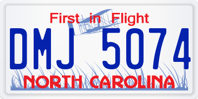 NC license plate DMJ5074