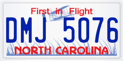 NC license plate DMJ5076