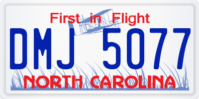 NC license plate DMJ5077