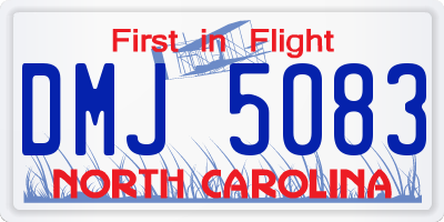 NC license plate DMJ5083