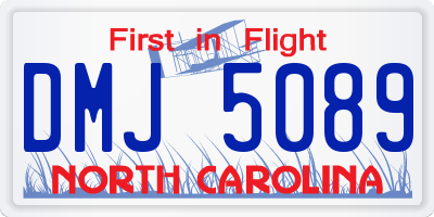 NC license plate DMJ5089