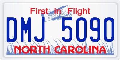 NC license plate DMJ5090