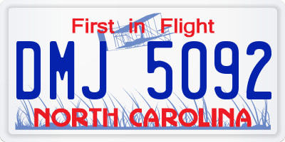 NC license plate DMJ5092