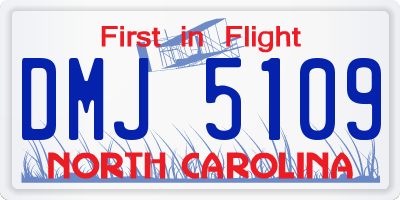 NC license plate DMJ5109