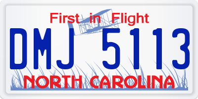 NC license plate DMJ5113