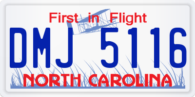 NC license plate DMJ5116