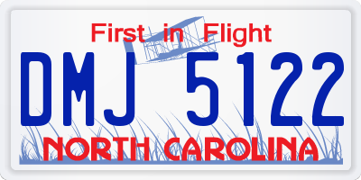 NC license plate DMJ5122